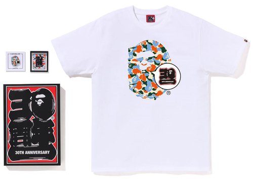 A Bathing Ape Store Indonesia A Bathing Ape 30th Anniversary Ape Head Tee Shirt Set - White - 1J22-110-047
