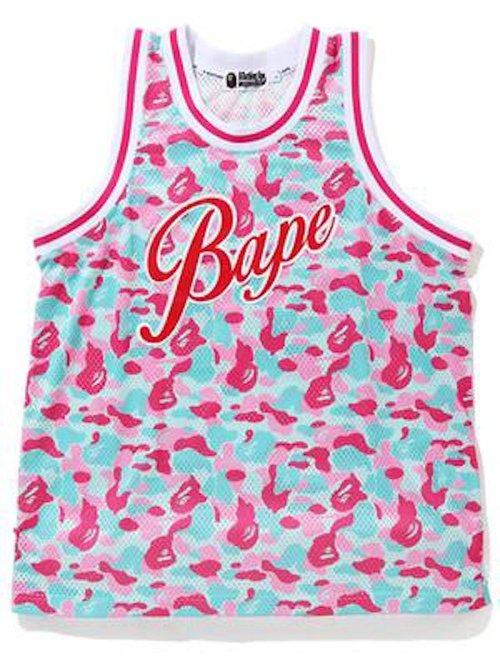 A Bathing Ape Store Miami Basketball Tank Top - Pink/Blue