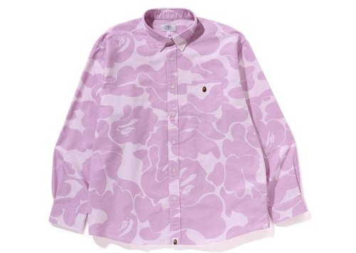 A Bathing Ape Stripe Camo Relaxed Fit Shirt | Size XL - Blue - 1K80-131-003