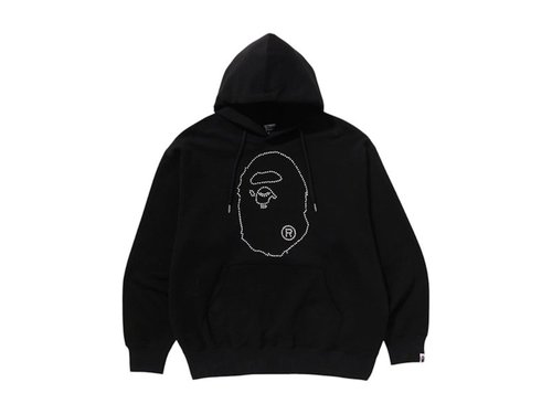 A Bathing Ape Studded Ape Head Relaxed Fit Pullover Hoodie - Black - 1L30-114-305