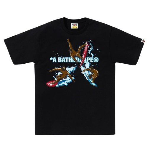 A Bathing Ape Surfing Apes Tee black - Black - 1K70110002BLK