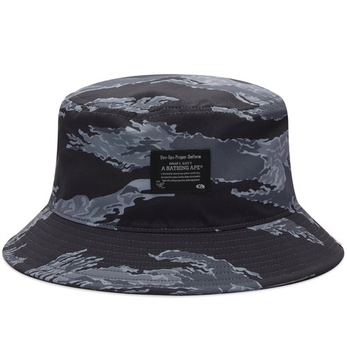 A Bathing Ape Tiger Camo Bucket Hat - Black - 001HTI701005F-BLK