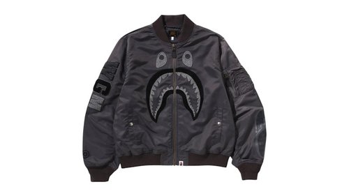 A Bathing Ape Tonal Shark MA-1 - Charcoal - 1L80-140-313