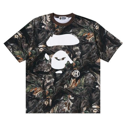 A Bathing Ape Tree Edge Camo Ape Face Relaxed Fit Tee - Brown - 1L80-109-012