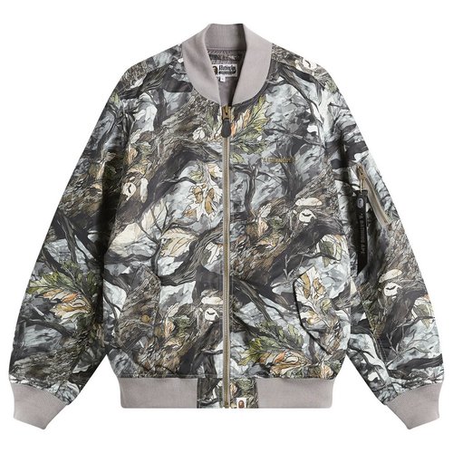 A Bathing Ape Tree Edge Camo Bomber Jacket - Brown - 001HJL801301M-BRN