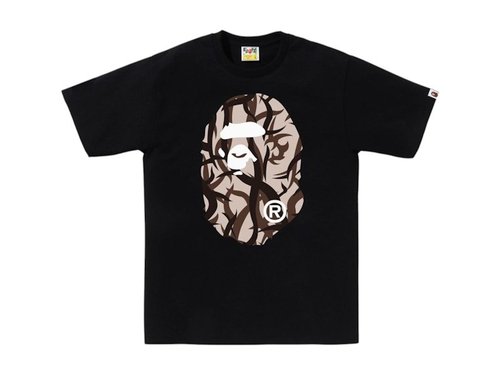 A Bathing Ape Trial Camo Big Ape Head Tee - White/Green - 1L30-110-034