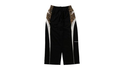 A Bathing Ape Wild Leopard Pattern Oversized Fit Track Pants - Black - 1L80-152-318