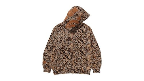 A Bathing Ape Wild Leopard Pattern Shark Relaxed Fit Full Zip Hoodie - Navy Blue - 1L80-115-309
