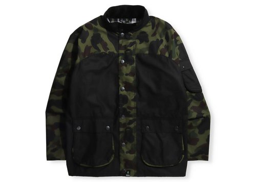 A Bathing Ape x Barbour 1st Camo International Rain Jacket - Green