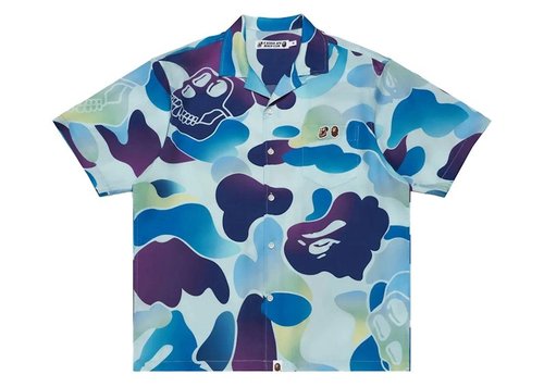 A Bathing Ape x Bored Ape Yacht Club Hawaiian Shirt - Blue