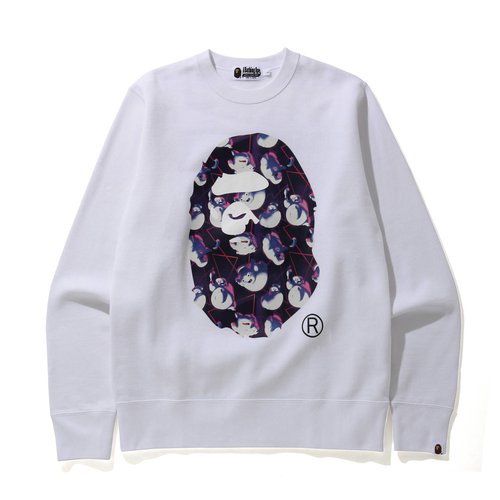 A Bathing Ape x Ghostbusters Ape Head Crewneck Sweatshirt - White