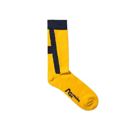 A Bathing Ape x Kazuki Kuraishi A Logo Socks - 1L83184901YELLOW