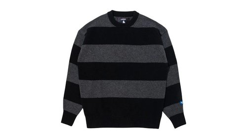 A Bathing Ape x Kazuki Kuraishi Stripe Relaxed Fit Knit Sweater - Black - 1L83-120-902