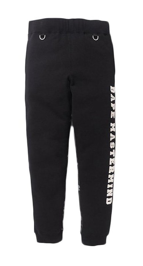 A Bathing Ape X Mastermind Japan Half Camo Skull Sweatpants - Black
