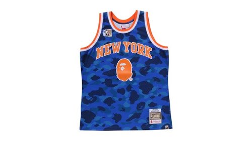 A Bathing Ape x Mitchell & Ness NBA New York Knicks Swingman Jersey - Blue - 1L73-108-905
