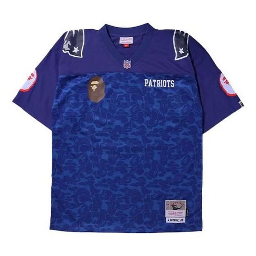 A Bathing Ape x Mitchell & Ness NFL New England Patriots Legacy Jersey - Blue - 1H73-109-908