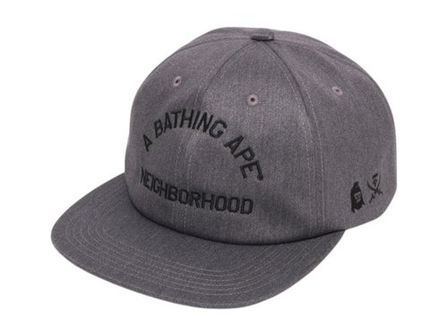 A Bathing Ape x Neighborhood Panel Cap - Grey