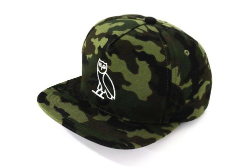A Bathing Ape x OVO Woodland Camo Snapback Cap - Green