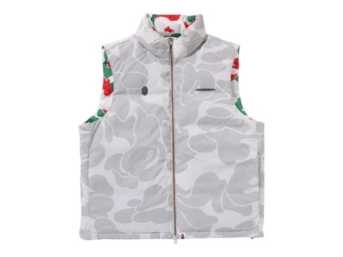A Bathing Ape x Pagani Solid Camo Logo Down Vest - Grey - 4580794034505