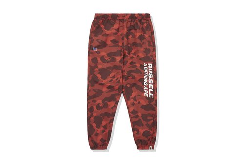 A Bathing Ape x Russell Camo Track Pants - Red
