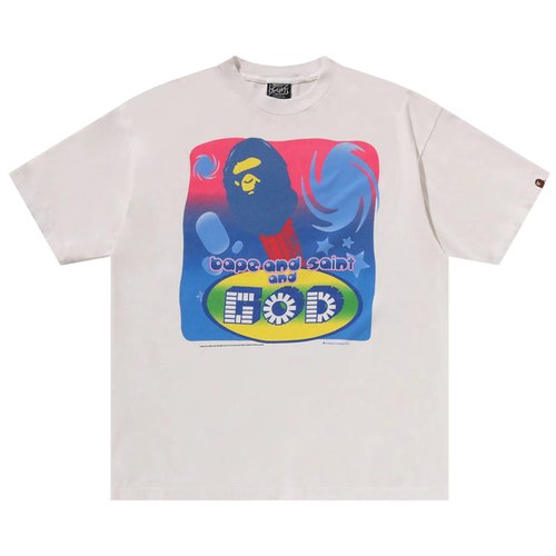 A Bathing Ape x SAINT Mxxxxxx God Tee - White - 1L73-109-909