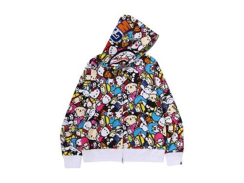 A Bathing Ape x Sanrio Characters Milo Shark Full Zip Hoodie - Multicolor