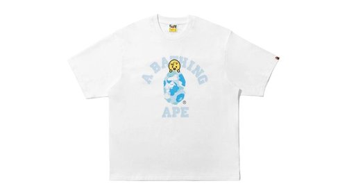 A Bathing Ape x Stray Bbokari College Tee - White - 1L73-110-943