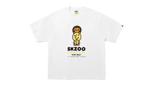 A Bathing Ape x Stray Bbokari Milo Tee - White - 2L73-110-917