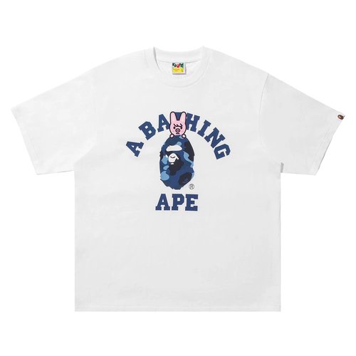 A Bathing Ape x Stray Dwaekki College Tee - White - 1L73-110-940