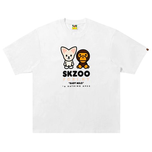 A Bathing Ape x Stray Foxi.NY Milo Tee - White - 2L73-110-919