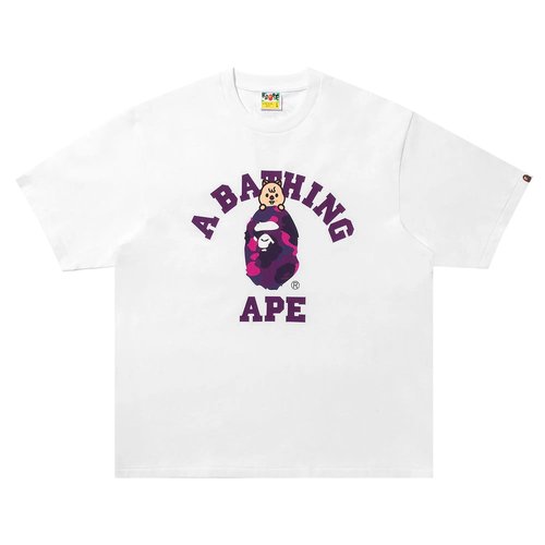 A Bathing Ape x Stray Han Quokka College Tee - White - 1L73-110-942