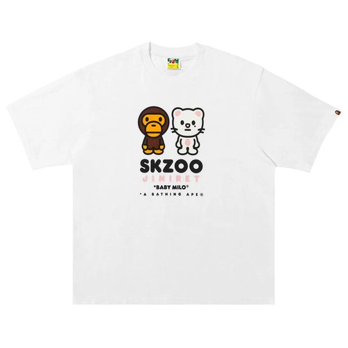 A Bathing Ape x Stray Jiniret Milo Tee - White - 2L73-110-915