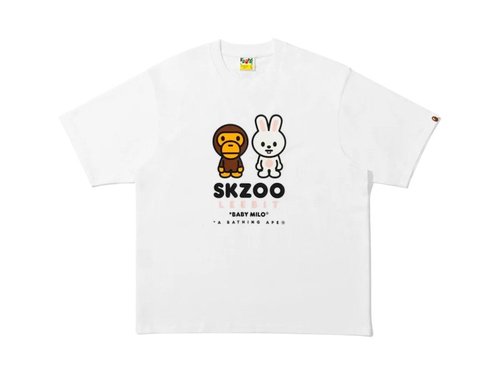 A Bathing Ape x Stray Leebit Milo Tee - White - 2L73-110-913