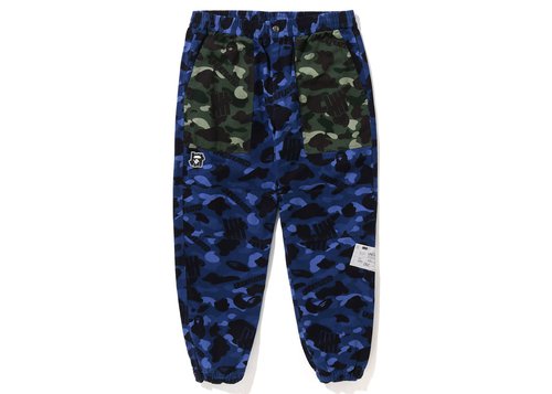 A Bathing Ape x Undefeated Camo Flannel Pants - Navy Blue