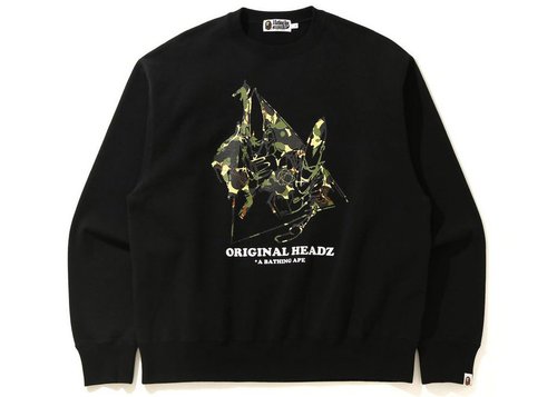 A Bathing Ape x UNKLE POINTMAN Logo Relaxed Crewneck Sweatshirt - Black