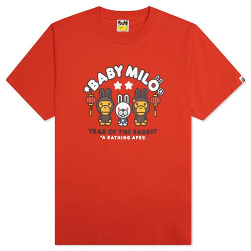 A Bathing Ape Year Of The Rabbit Milo Tee - Red - 002TEJ201002F-RED