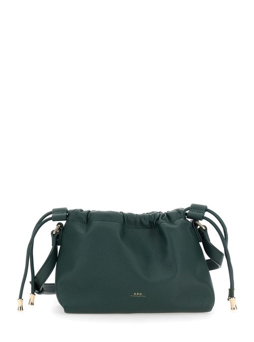 A. P.C. ninOn Green Mini Crossbody Bag With Drawstring Closure And Embossed Logo Lettering On The FrOnt In Ecoleather - PUABOF61582KAF