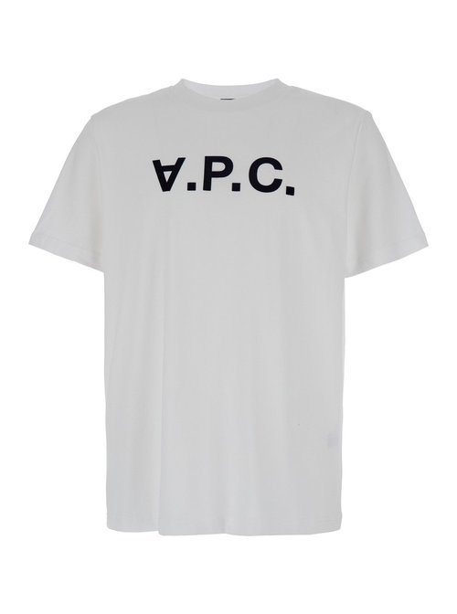 A. P.C. White oversized T-shirt with logo print On the frOnt in cottOn Biological Tshirts And Polo Shirts - COHBMM26384TAE