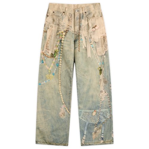 Acne Studios Loose Fit 1981 Jeans - White/Green - CK0134-AET