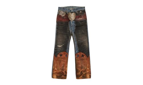 Acne Studios 2010M Heart Buckles Trompe L'Oeil Jeans BK0704AIL - BK0704-AIL