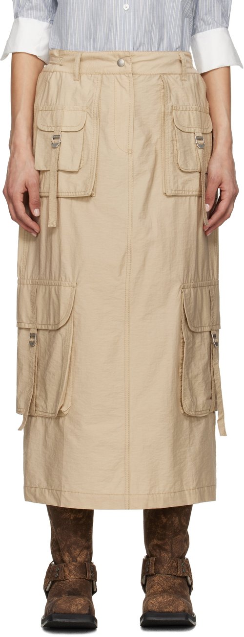 Acne Studios Beige Cargo Maxi Skirt - AEK Beige - AF0467-