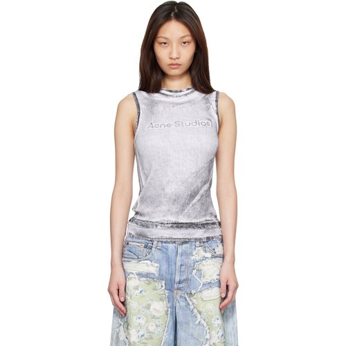 Acne Studios Black & Layered Logo Tank Top - J83 Black/White - AL0542-