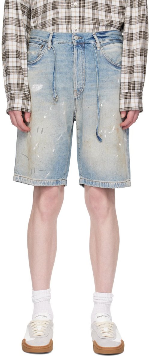 Acne Studios Blue Loose-Fit Denim Shorts - Light Blue - CE0050-228