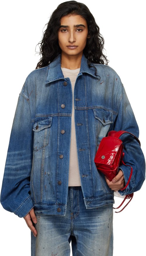 Acne Studios Blue Robert Trafalgar Denim Jacket - Mid Blue - C90218-863