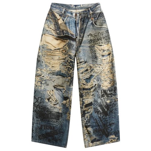 Acne Studios Blue Super Baggy Fit 2023 Jeans - Mid Blue - BK0679-863