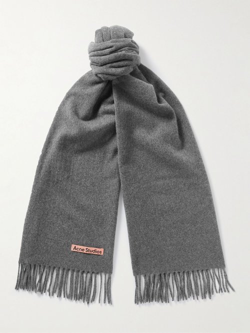 Acne Studios Gray Fringe Scarf - Grey Melange - CA0156-990