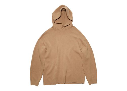 Acne Studios Cashmere Wool Relaxed Fit Hooded Jumper - Light Brown - B60241-ADV