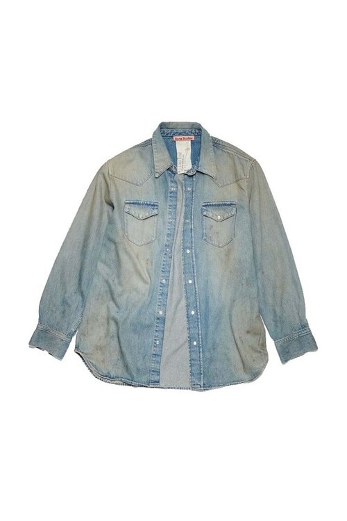 Acne Studios Denim ButtonUp Shirt - Mid Blue - FN-MN-SHIR000678