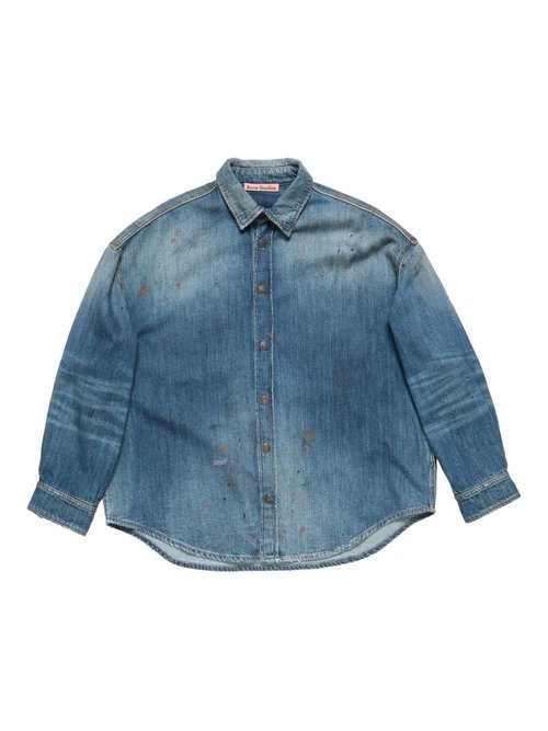 Acne Studios Blue Button-Up Denim Shirt - Mid Blue - CB0124-863