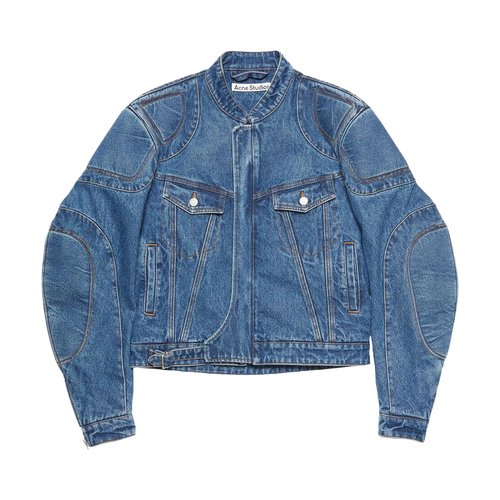 Acne Studios Denim Moto Jacket | Size 46 - B90744 BLUE